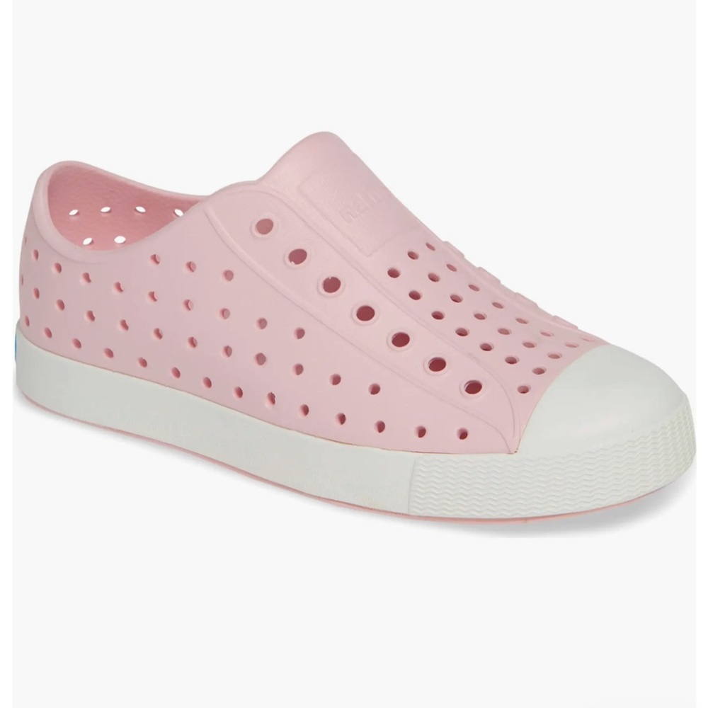 Native Pink and White Sneakers with Perforated Design